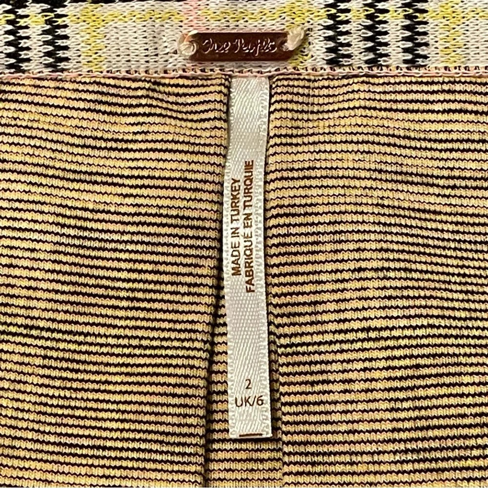 FREE‎ PEOPLE NWOT Honey Pleated Skirt in Retro Sunshine Combo - Picture 9 of 13
